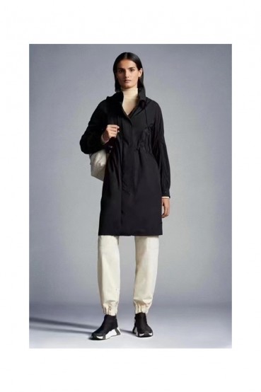 Moncler  Womens Black Coats - 몽클레어 여성 로고 캐쥬얼 블랙 코트 