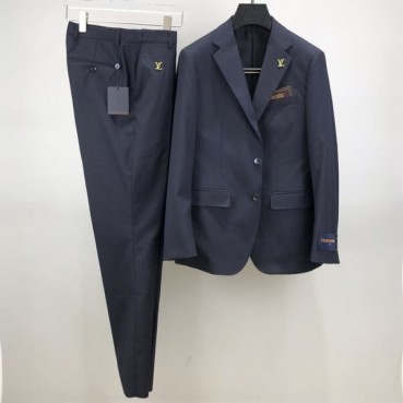 루이비통 남성 네이비 슈트 셋트 - Louis vuitton Mens Navy Jackets 