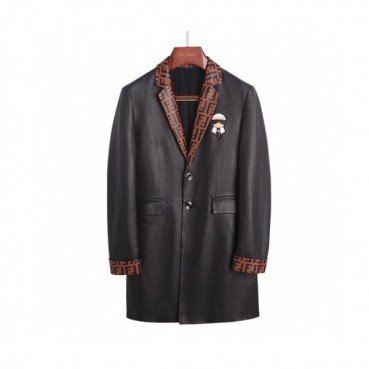 Fendi 2019 Mens Casual Leather Coat - 펜디 2019 남성 캐쥬얼 레더 코트 Fen0322x.Size(m 