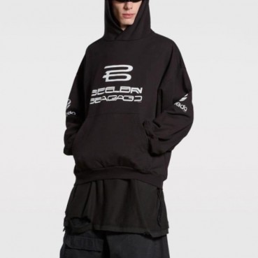 발렌시아가 남성 블랙 후드티 - Balenciaga Mens Black Hoodie 