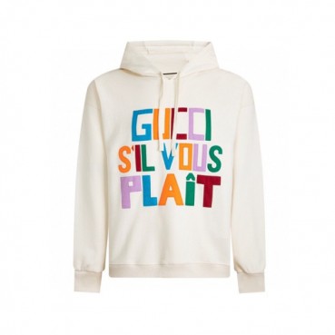구찌 남/녀 아이보리 후드티 - Gucci Unisex Ivory Hoodie 