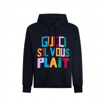 구찌 남/녀 블랙 후드티 - Gucci Unisex Black Hoodie 