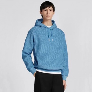 디올 남/녀 블루 후드티 - Dior Unisex Blue Hoodie 
