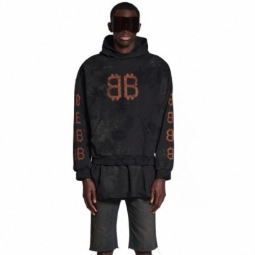 발렌시아가 남성 블랙 후드티 - Balenciaga Mens Black Hoodie 
