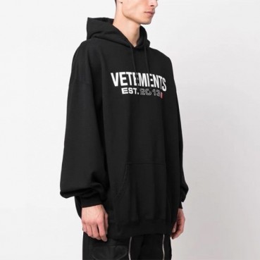 베트멍 남/녀 블랙 후드티 - Vetements Unisex Black Hoodie 