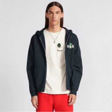 디올 남성 블랙 후드 집업 - Dior Mens Black Hoodie 