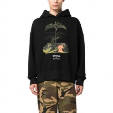 팜 엔젤스 남성 블랙 후드티 - Palm Angels Mens Black Hoodie 