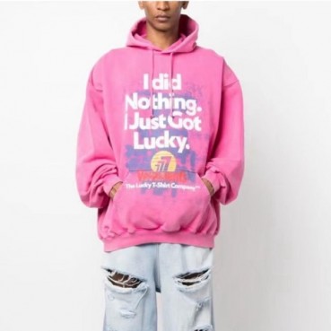 베트멍 남성 핑크 후드티 - Vetements Mens Pink Hoodie 
