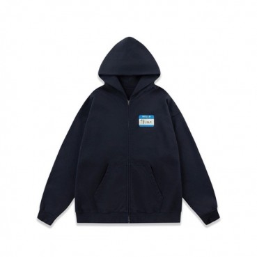 베트멍 남성 네이비 집업 후드티 - Vetements Mens Navy Hoodie 