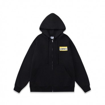 베트멍 남성 블랙 집업 후드티 - Vetements Mens Black Hoodie 