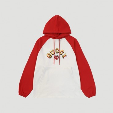 구찌 남/녀 레드 후드티 - Gucci Unisex Red Hoodie 