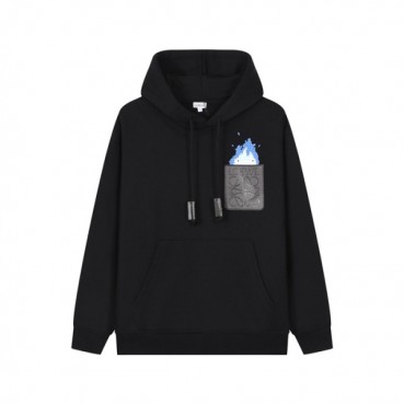 로에베 남/녀 블랙 후드티 - Loewe Unisex Black Hoodie 