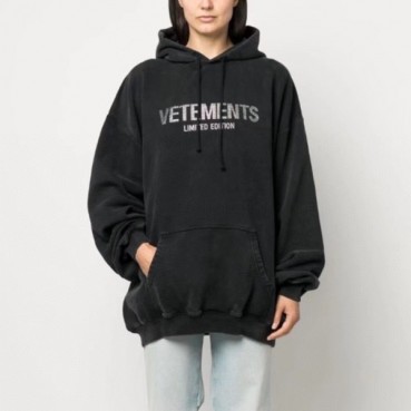 베트멍 여성 블랙 후드티 - Vetements Womens Black Hoodie 