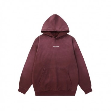 발렌시아가 남/녀 버건디 후드티 - Balenciaga Unisex Bugundy Hoodie 