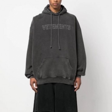 베트멍 남성 그레이 후드티 - Vetements Mens Gray Hoodie 