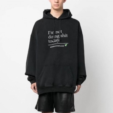 베트멍 남성 그레이 후드티 - Vetements Mens Gray Hoodie 