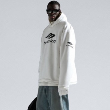 발렌시아가 남성 아이보리 후드티 - Balenciaga Mens Ivory Hoodie 