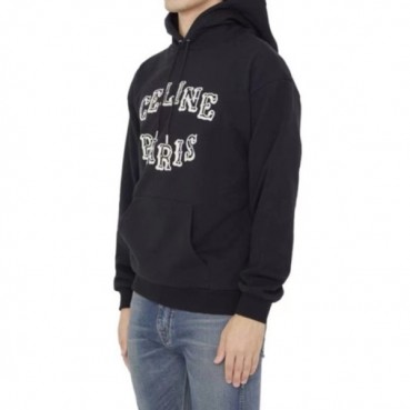 셀린느 남성 캐쥬얼 블랙 후드티 - Celine Mens Black Hoodie 