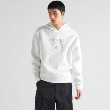 프라다 남성 캐쥬얼 화이트 후드티 - Prada Mens White Hoodie 