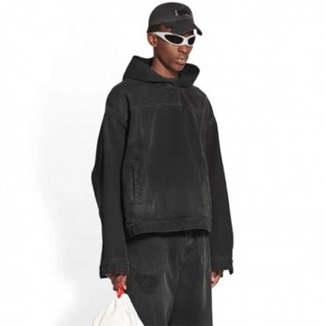 발렌시아가 남성 블랙 후드티 - Balenciaga Mens Black Hoodie 
