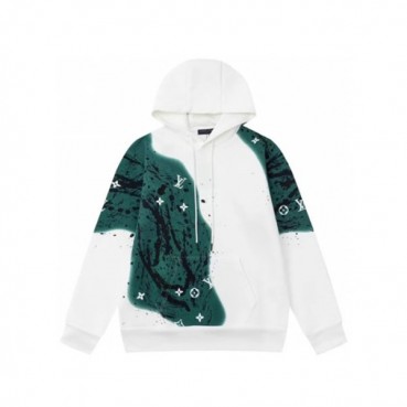 루이비통 남성 화이트 후드티 - Louis vuitton Mens White Hoodie 