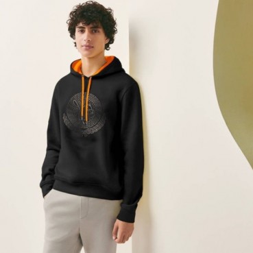 에르메스 남성 블랙 후드티 - Hermes Mens Black Hoodie 