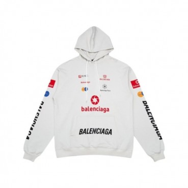 발렌시아가 남성 화이트 후드티 - Balenciaga Mens White Hoodie 