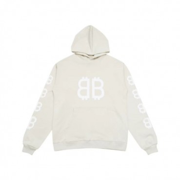발렌시아가 남성 화이트 후드티 - Balenciaga Mens White Hoodie 