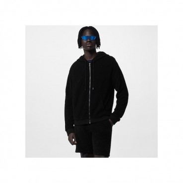 루이비통 남성 블랙 집업 후드티 - Louis vuitton Mens Black Hoodie 