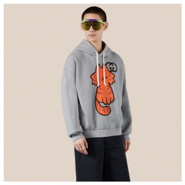 구찌 남/녀 트렌디 그레이 후드티 -  Gucci Unisex Gray Hoodie 