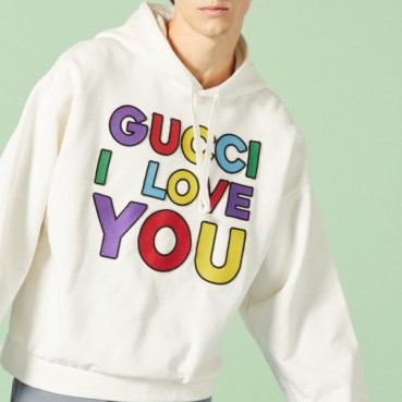 구찌 남/녀 트렌디 화이트 후드티 -  Gucci Unisex White Hoodie 