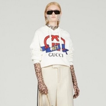 구찌 여성 트렌디 화이트 후드티 -  Gucci Womens White Hoodie 