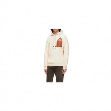 로에베 남/녀 화이트 후드티 - Loewe Unisex White Hoodie 