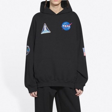발렌시아가 남/녀 블랙 후드티 - Balenciaga Unisex Black Hoodie 