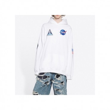 발렌시아가 남/녀 화이트 후드티 - Balenciaga Unisex White Hoodie 