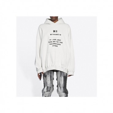 발렌시아가 남/녀 화이트 후드티 - Balenciaga Unisex White Hoodie 