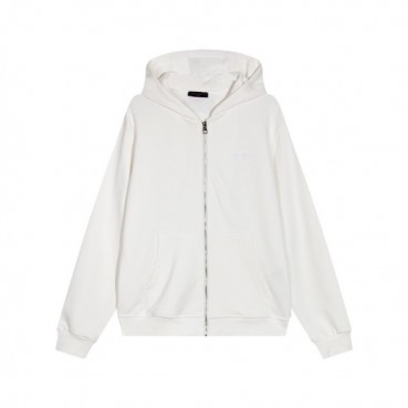 루이비통 남자 화이트 집업 후드티 - Louis vuitton Mens White Hoodie 