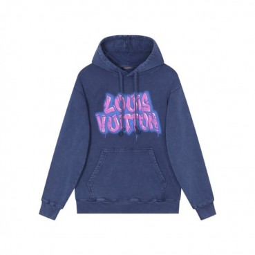루이비통 남자 네이비 후드티 - Louis vuitton Mens Navy Hoodie 