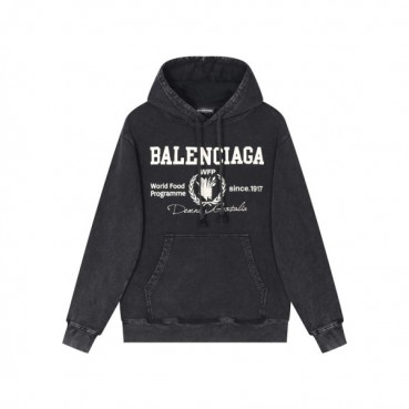 발렌시아가 남/녀 캐쥬얼 블랙 후드티 - Balenciaga Unisex Black Hoodie 