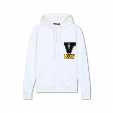 루이비통 남자 베이직 화이트 후드티 - Louis vuitton Mens White Hoodie 