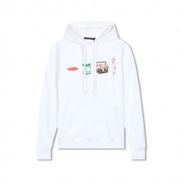 루이비통 남자 베이직 화이트 후드티 - Louis vuitton Mens White Hoodie 