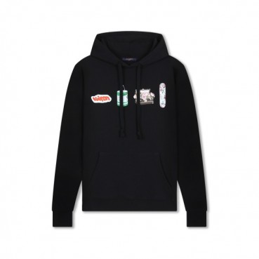 루이비통 남자 베이직 블랙 후드티 - Louis vuitton Mens Black Hoodie 