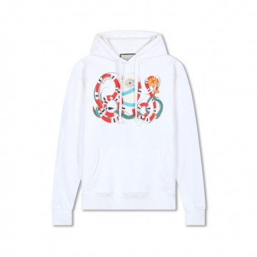 구찌 남/녀 트렌디 화이트 후드티 -  Gucci Unisex White Hoodie 