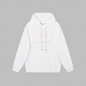 샤넬 남/녀 캐쥬얼 화이트 후드티 - Chanel Unisex White Hoodie 