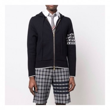 톰브라운 남성 네이비 집업 후드티 - Thom Browne Mens Navy Hoodie 