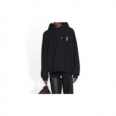 발렌시아가 남/녀 캐쥬얼 블랙 후드티 - Balenciaga Unisex Black Hoodie 