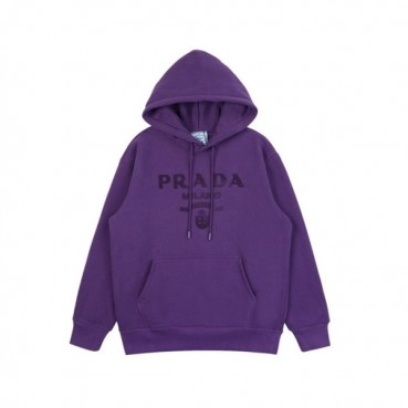 프라다 남/녀 캐쥬얼 퍼플 후드티 - Prada Unisex Purple Hoodie 