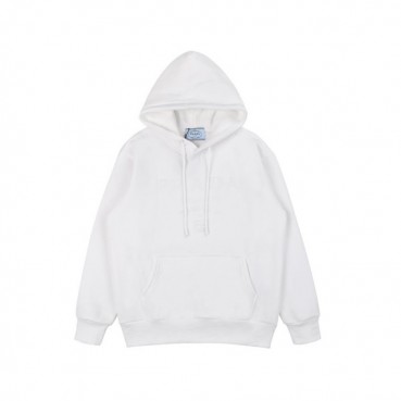 프라다 남/녀 캐쥬얼 화이트 후드티 - Prada Unisex White Hoodie 