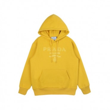 프라다 남/녀 캐쥬얼 옐로우 후드티 - Prada Unisex Yellow Hoodie 