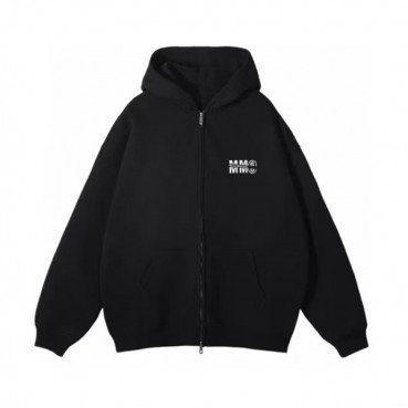 메종 마르지엘라 남성 캐쥬얼 블랙 집업 후드티 - Maison Margiela Mens Black Hoodie 
